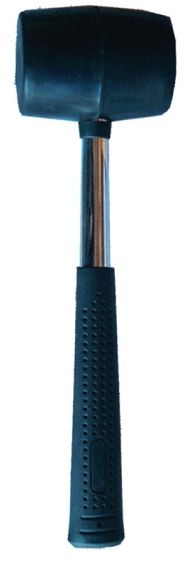 High quality rubber hammer with strong steel shaft and non turn head.