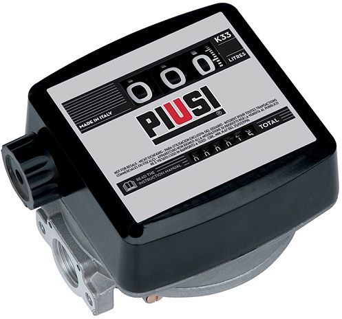 This is a nutating-disk meter that measures the exact quantity of the dispensed fuel or lubricant. It is designed for non-commercial use only.