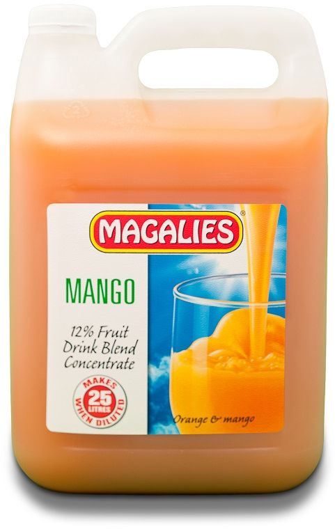 Magalies 5 Litre Mango 12% 1+4 Fruit Drink Concentrate