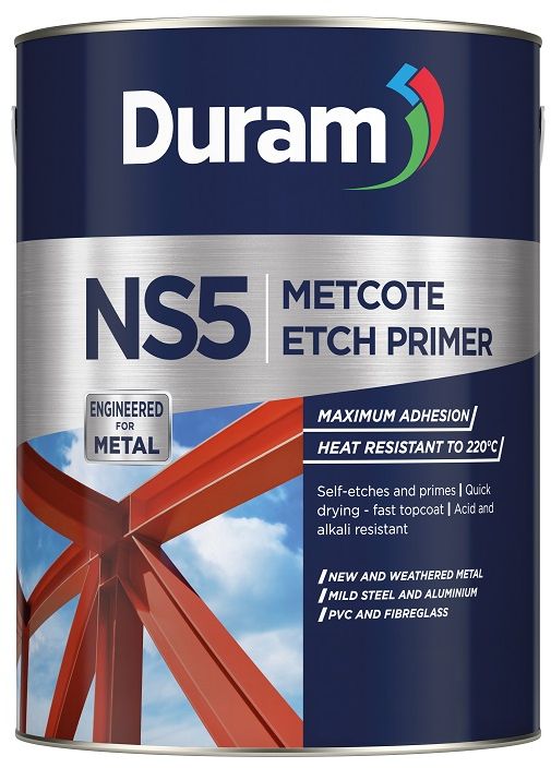 A high adhesion primer for new and weathered mild steel, stainless steel, aluminium, PVC, fibreglass, Chromadek, ZincAlume and AluZinc. Maximum adhesion to a wide variety of substrates. Promotes smooth topcoat - excellent topcoat adhesion. Quick drying - fast topcoat. Heat resistant to 220°C. Acid and alkali resistant. Self-etches and primes new and weathered metal, mild steel, aluminium, PVC and fibreglass for maximum adhesion.