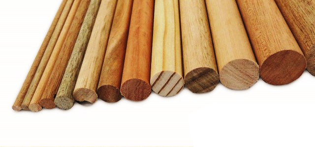 A dowel is a cylindrical rod, usually made of wood, plastic, or metal.