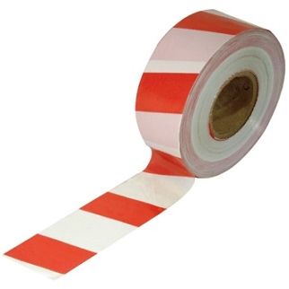 Red & white diagonal strips for sealing off areas.