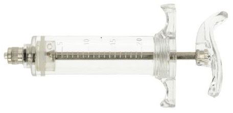 Nylon plastic syringe.