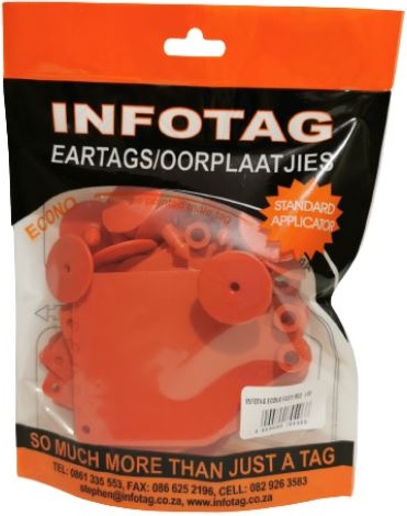 Plastic ear tags with plastic point.