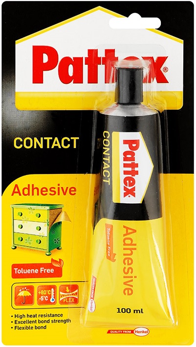 Pattex Contact Adhesive is at the core of our contact adhesives range.This Toluene free formulation spreads easily bonds quickly and offers superior sticking power.