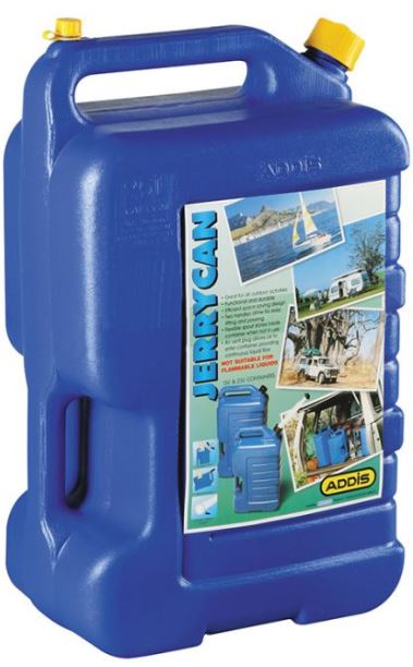 The Addis 25L Blue Jerry Can is perfect for the safe storage of water in and around your house or for camping. Easy to handle with two handles. Not suitable for flammable liquids.