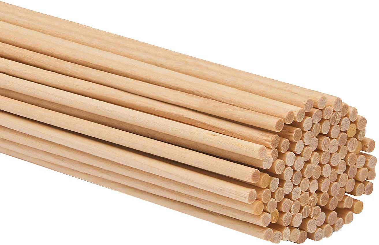 A dowel is a cylindrical rod, usually made of wood, plastic, or metal.