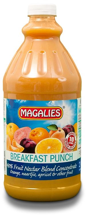 Magalies 2 Litre Breakfast Punch 40% 1+4 Fruit Nectar Concentrate