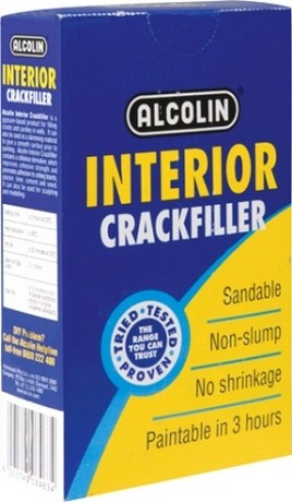 ALCOLIN INTERIOR CRACKFILLER is a gypsum-based product for filling cracks and cavities in walls. It can also be used as a skimming material to give a smooth surface prior to painting. The product contains a cellulose derivative, which improves cohesive str
