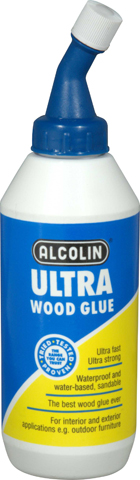 ALCOLIN ULTRA WOOD GLUE is a LOW VOC (Volatile Organic Compound), water based wood glue. It combines the safety, strength, sandability, and ease of use and water cleanup of PVA adhesives with the durability, open time and water-resistance of a polyurethane