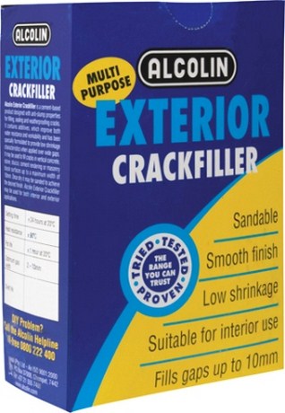 ALCOLIN EXTERIOR CRACKFILLER is an off white cement-based product designed with anti-slump properties for repairing, filling, sealing and weatherproofing cracks. It contains additives, which improve both water resistance and workability. It has been specia