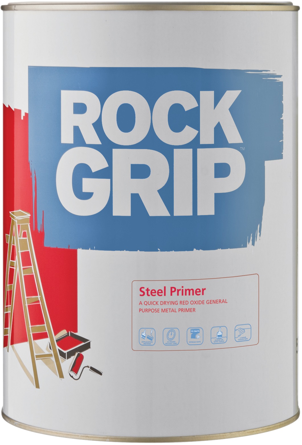 Versatile primer for use on new or lightly rusted iron and steel.