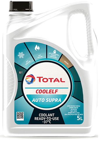 Approved by most OEMS. Excellent protection against corrosion, erosion, and cavitation, for aluminium water pumps. Heat transfer remains optimised: fully organic additives allow avoiding any formation of deposits and leave surfaces clean. The additives in COOLELF AUTO SUPRA -37°C give to the coolant: Chemical neutrality (pH 7-8.5). A reserve of alkalinity to neutralise the acids resulting from the combustion gases. Resistance to foaming (mainly instability of the foam that might form). Compatibility with hard water (maximum 40°F). No silicates, phosphates, chromates, nitrites or boron contains. Approved by most OEMS. Excellent protection against corrosion, erosion, and cavitation, for aluminium water pumps. Heat transfer remains optimised: fully organic additives allow avoiding any formation of deposits and leave surfaces clean. The additives in COOLELF AUTO SUPRA -37°C give to the coolant: Chemical neutrality (pH 7-8.5).