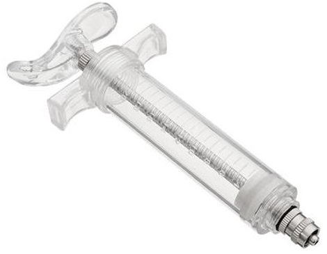 Nylon plastic syringe.