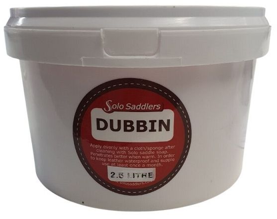 Used to soften, condition and waterproof leather. Clean leather first using Solo saddle soap and then apply dubbin. Dubbin can be heated to make it easier to apply and to penetrate the leather better. Wipe on with a sponge or cloth evenly.
