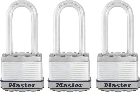 Padlock excel laminated steel 45mm patented hexagon boron carbide 51mm shackle keyed to differ.