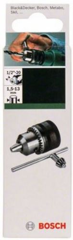 Keyed chucks up to 13mm 1,5 - 13mm, A = 1/2" - 20. Optimum power transfer due to secure hold of the drill bit.