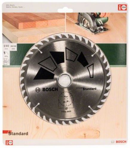 Standard 190x30/24, 40. Blade circular saw TCT wood.