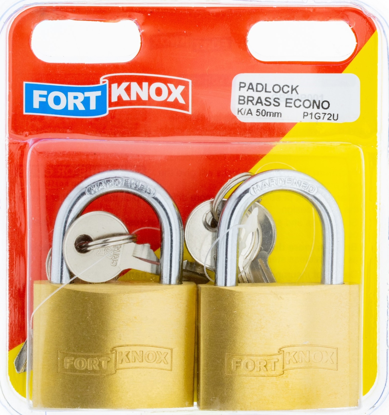 Brass economy padlock key alike.