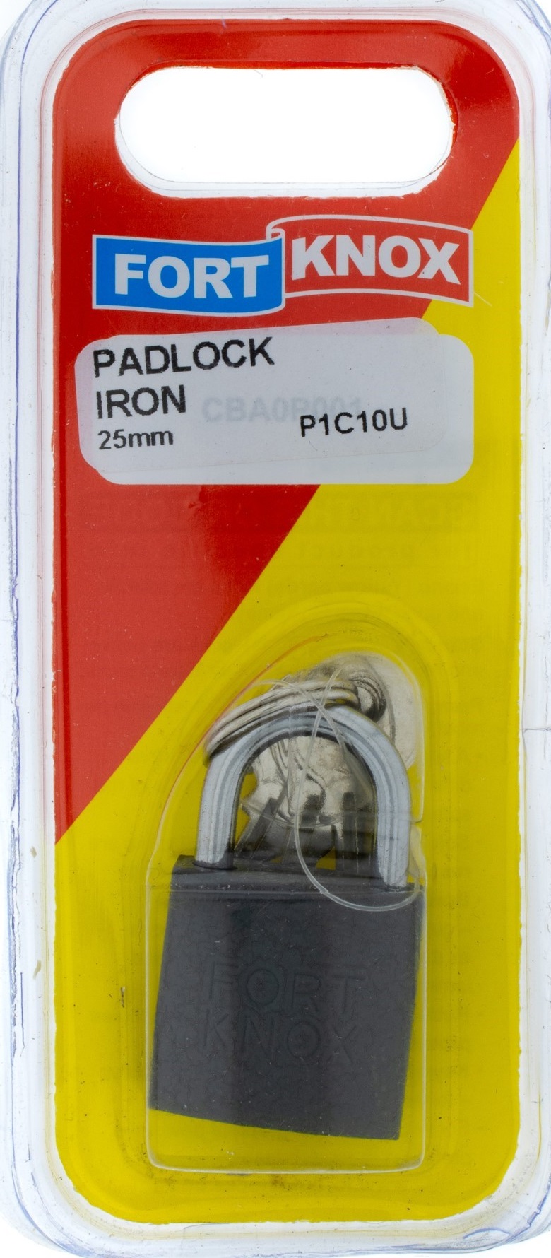 Iron padlock mainly for indoor use.