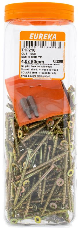 Perfect for doing general DIY work with chipboard and other softer types of woods. Require pilot holes, drilled 2mm smaller than the size of screw used. A Pozi screwdriver bit is required to drive the screws home.