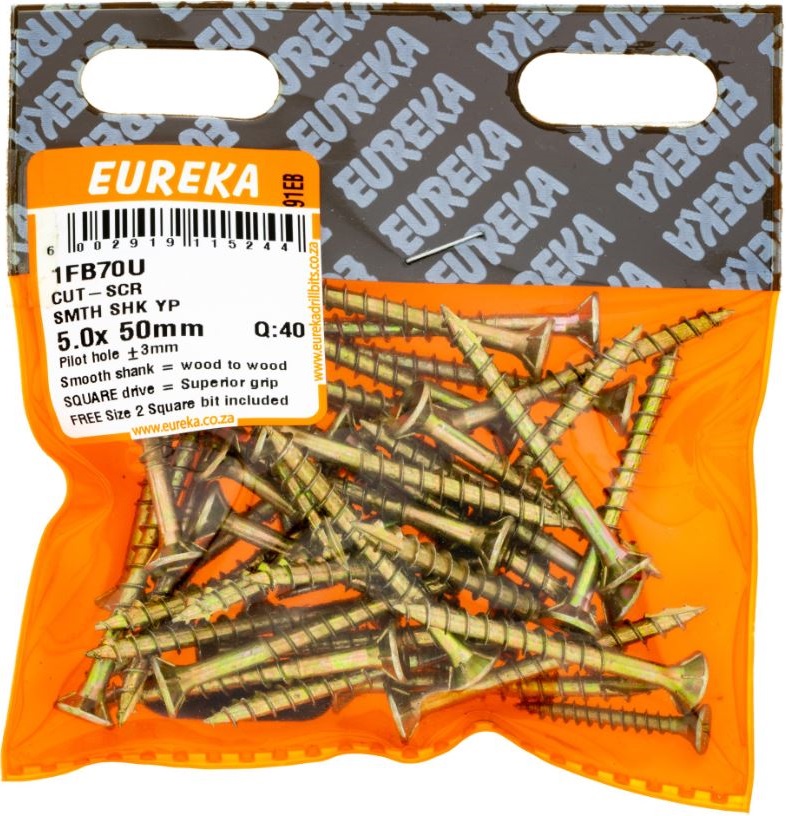 The Cut-Screw Smooth Shank is ideal for joining wood to wood (hard and soft).