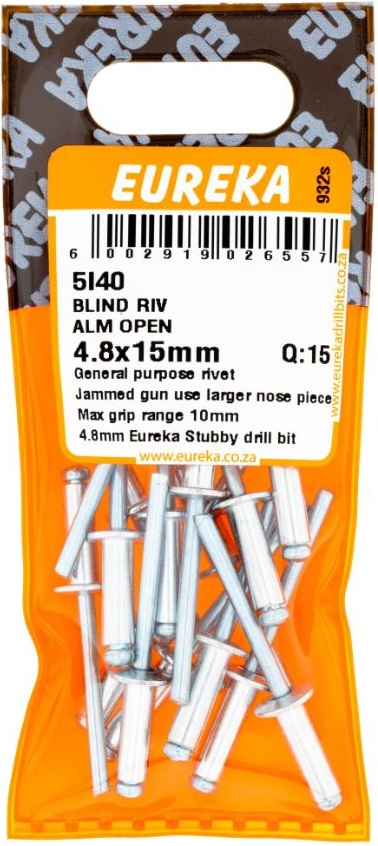 A rivet is a fastener, consisting of a body and a mandrel, used to attach thin pieces of material to thin pieces of metal. A rivet works by drilling a same-sized hole through both materials which coincide with the thickness of the rivet. The mandrel part of the rivet is then placed into the nose-piece of a rivet gun, where after the body part is placed through the holes in the workpiece. The handles of the rivet gun are then squeezed multiple times until the mandrel breaks off, leaving the body part securing the workpiece together.