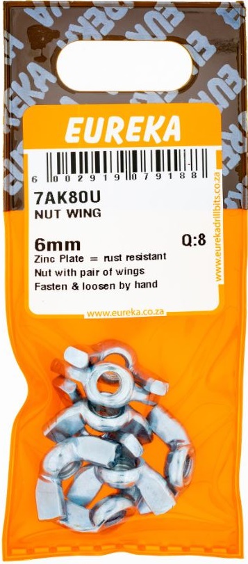 Wingnuts have a pair of wings to enable it to be turned without tools, used where frequent adjustments are needed.