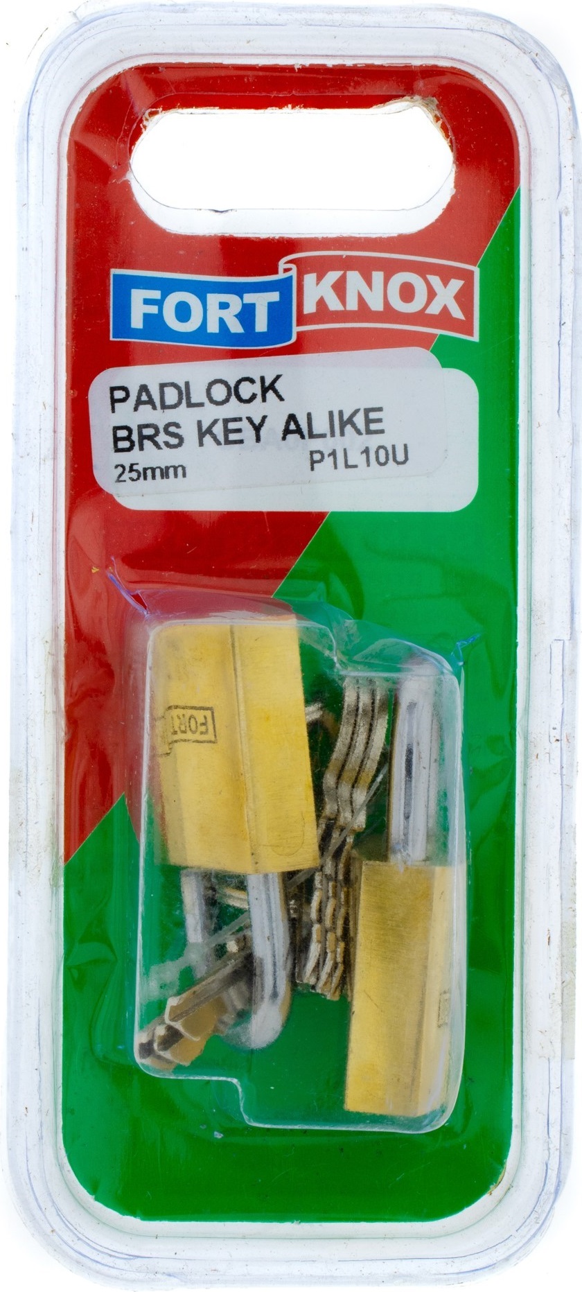 Key alike brass padlock.