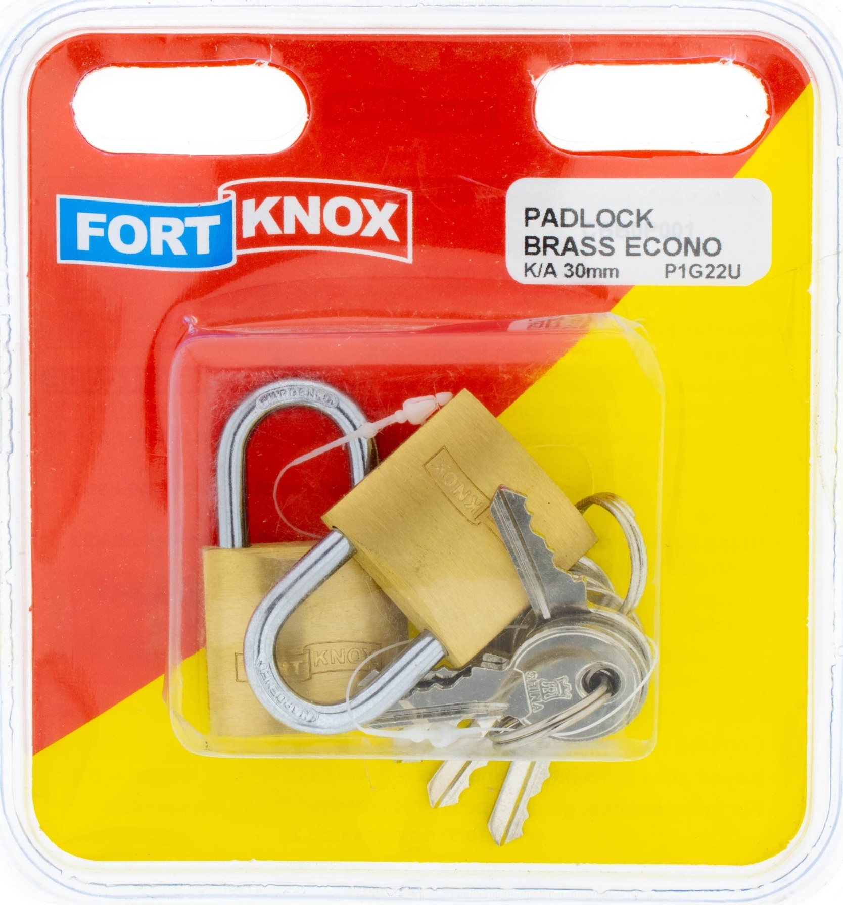 Brass economy padlock key alike.