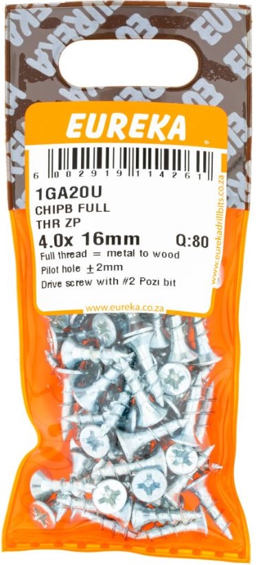 Perfect for doing general DIY work with chipboard and other softer types of woods. Require pilot holes, drilled 2mm smaller than the size of screw used. A Pozi screwdriver bit is required to drive the screws home.