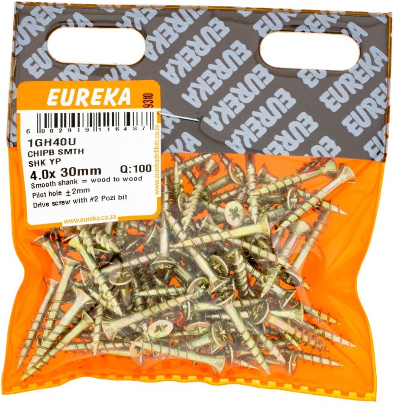 Perfect for doing general DIY work with chipboard and other softer types of woods. Require pilot holes, drilled 2mm smaller than the size of screw used. A Pozi screwdriver bit is required to drive the screws home.