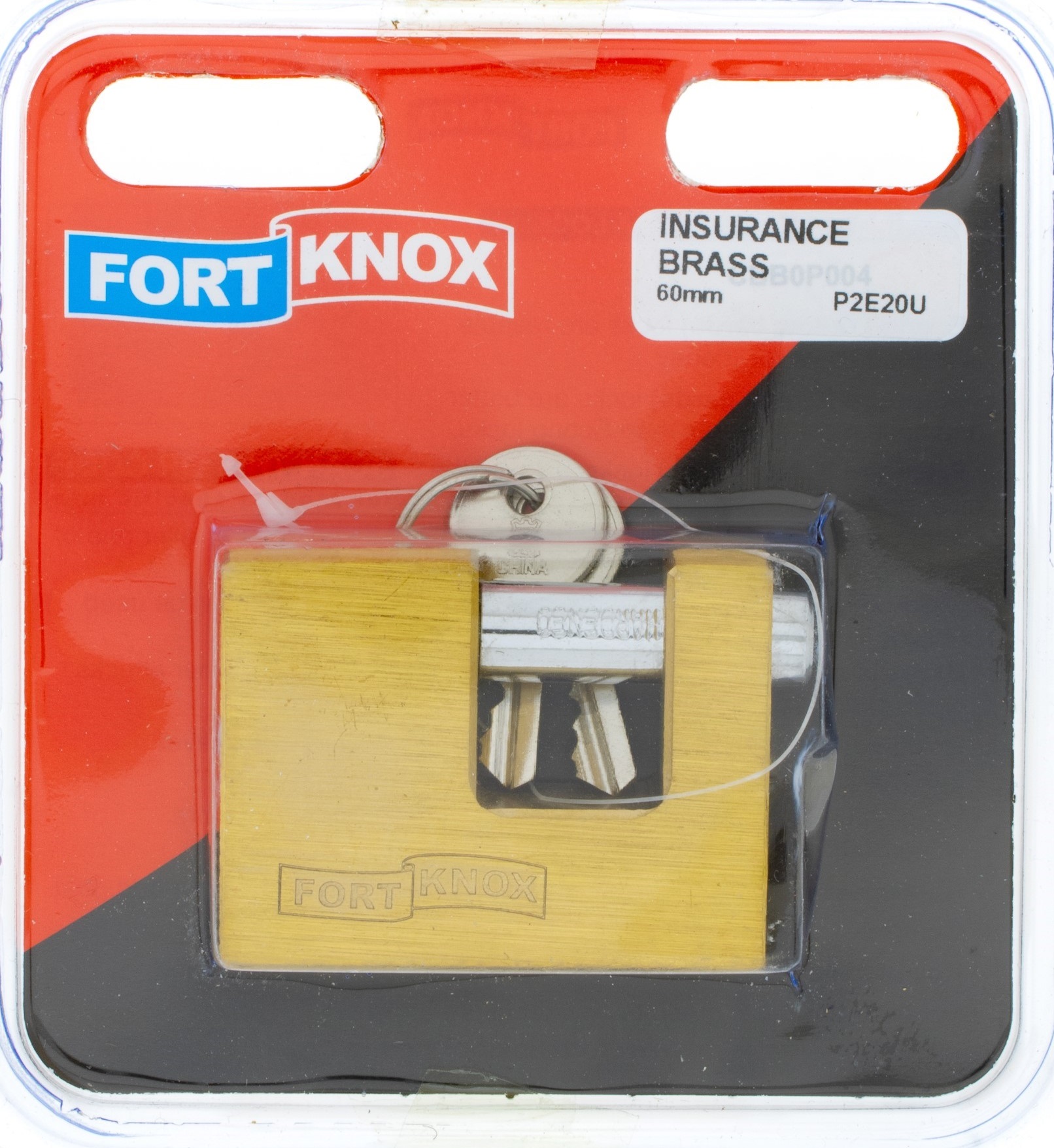 Brass insurance padlock can be used outdoors.