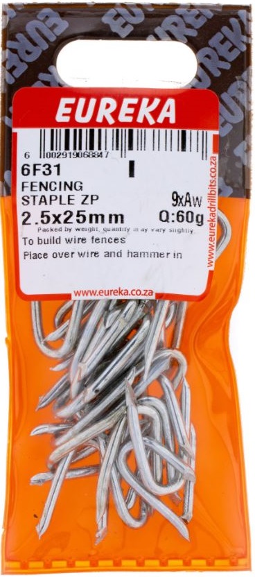 For attaching round wire fencing to posts and frames.