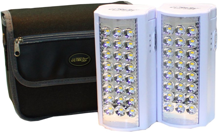 2 x Lamps/Lanterns Included. 24 LED Rechargeable Lamp Function / 800 Lumens. Powered by Ultra Long-Life 5500mAh LITHIUM BATTERY. Power-bank function for cell phone charging (cables included). Over 10,000 hours of LED life - up to 50 hours run time. Auto on