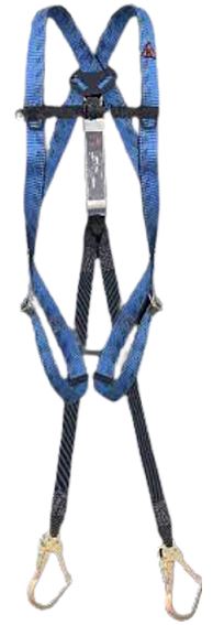 Has Fall Arrest 44mm Forked Webbing Lanyard PN 361N made from high tenacity polyester permanently spliced on the Dorsal D-ring of the Harness having the following features- This Lanyard offer the facility to move in all directions while remaining safely anchored at all times. The loops at the ends are protected by an abrasion resistant covering. This prevents the webbing from being damaged by the metallic contact of the connector. Consists of Energy Absorber with loop at one end and Steel Snap Hooks PN 121 at other ends. Lanyard is certified as per EN 355:2002, VG11/RfU CNB/P/11.063 (additional Static Strength Test) AS/NZS 1891.1:2007. Ideally positioned sit strap for extended comfort.