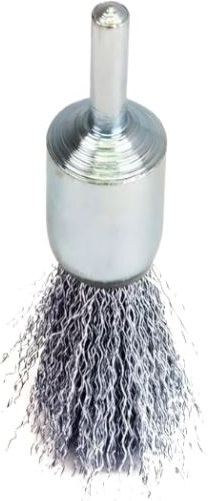 Port cleaning brush composed of crimped carbon steel wire.