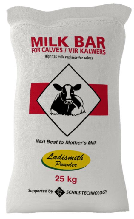 Ladismith Powder's Milk Bar is an excellent solution for calves, as it is more economical than fresh milk, is suitable for all calf breeds, better meets the nutrition needs of the calf and is clean and sterile and does not contain any harmful bacteria.