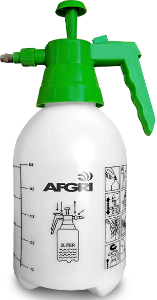 The Afgri 2lt pressure is the ideal companion for the avid gardner. It's easy to us, lightweight and can be used for both indoor and outdoor applications. With a top-mounted plunger for pressurizing the tank and an adjustable fine-spray brass nozzle. It is ideal for applying water, sanitizer, fertilizers, herbicides, pesticides, cleaning detergents as well as solvent-free preservative treatments. The Afgri 2lt sprayer is a useful, lightweight and effective value-for-money sprayer.