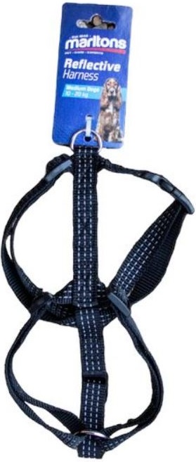 The Marltons Reflective Harness is designed to be comfortable on your dog and simple to fit as a collar. It is fully adjustable and very light but durable at the same time. The colours are very bright and vibrant, which will help with visibility at night.