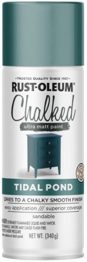 Rust-Oleum® Chalked Ultra Matte Paint creates an ultra matte finish with superior adhesion and coverage in an easy-to-use spray formula. It rejuvenates furniture and home décor with timeless elegance. It can be painted or distressed, giving any project