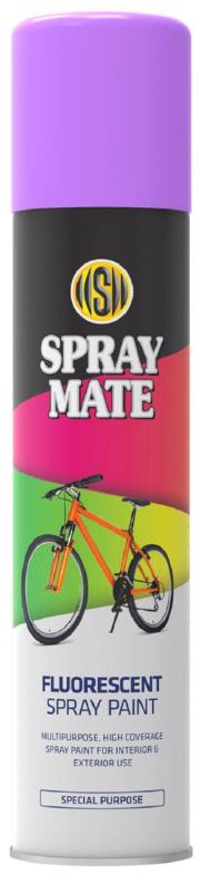 Spraymate Fluorescent spray paint is an exclusive formulation, which gives a bright matt, day glow fluorescent finish that does not crumble, flake or rub off. To ensure adhesion and brightest finish product must be applied to Spraymate fluorescent white pr