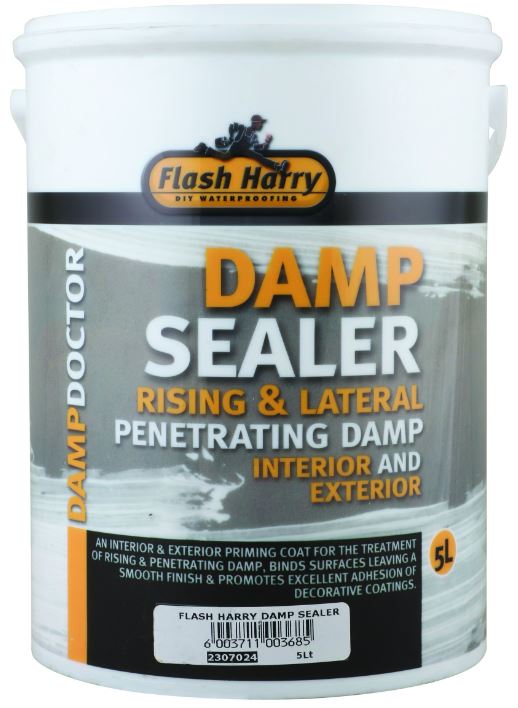 Wherever damp is present, it is good practice to eliminate the damp from its source, as well as treat the affected surface. Flash Harry produces a full range of Damp Doctor Products, for optimum treatment of all your damp problems. An interior and exterior priming coat, for the treatment of rising and penetrating damp. Damp Sealer binds the surface, leaving a smooth finish and promotes excellent adhesion of decorative coatings. Damp Doctor Damp Sealer is a water based priming coat, for the treatment of rising and penetrating damp. For use on Vertical walls, where superficial damp has caused discoloration and peeling paint. Damp Sealer binds the surface, leaving a smooth finish and promotes excellent adhesion of decorative coatings. Damp Doctor Damp Sealer will provide a smoother finish than Damp Doctor First Aid Coating and is therefore more commonly used on interior applications