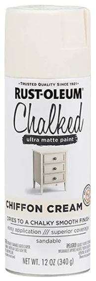 Rust-Oleum® Chalked Ultra Matte Paint creates an ultra matte finish with superior adhesion and coverage in an easy-to-use spray formula. It rejuvenates furniture and home décor with timeless elegance. It can be painted or distressed, giving any project