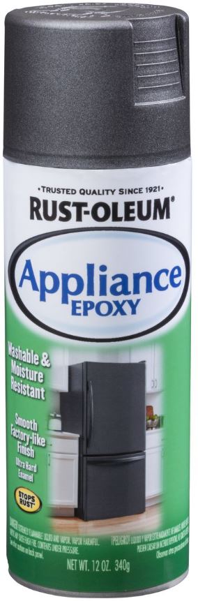 Rust-Oleum® Specialty Appliance Epoxy is an ultra-hard, moisture resistance enamel that is specifically formulated for indoor metal surfaces. It provides a smooth, washable surface for refinishing the exterior of appliances such as refrigerators, dishwash