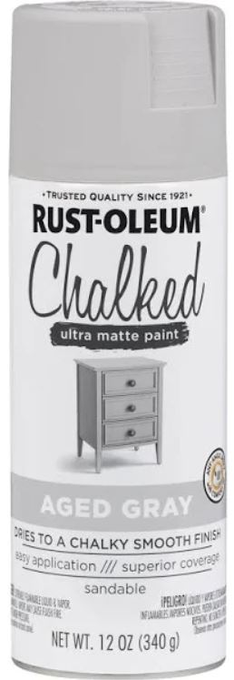 Rust-Oleum® Chalked Ultra Matte Paint creates an ultra matte finish with superior adhesion and coverage in an easy-to-use spray formula. It rejuvenates furniture and home décor with timeless elegance. It can be painted or distressed, giving any project