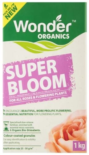 Wonder Organics Super Bloom has been specially formulated to support plant health, strengthening roses and flowers from the inside out. With a 4 to 6 weeks slow release feed, combined with added sulphur, as well as zinc complex; this perfect blend ensures