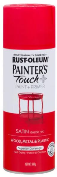 Premium brand of multiple-purpose spray paint that delivers superior coverage in a wide variety of classic and trendy colours. Any-angle spray with comfort spray tip. Smooth, durable finish. Ultimate Coverage.