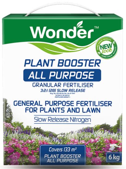 A complete granular fertiliser for feeding lawns, vegetables and evergreen garden plants. Wonder Plant Booster All Purpose is a high nitrogen fertiliser for healthy green growth.