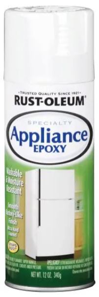 Rust-Oleum® Specialty Appliance Epoxy is an ultra-hard, moisture resistance enamel that is specifically formulated for indoor metal surfaces. It provides a smooth, washable surface for refinishing the exterior of appliances such as refrigerators, dishwash